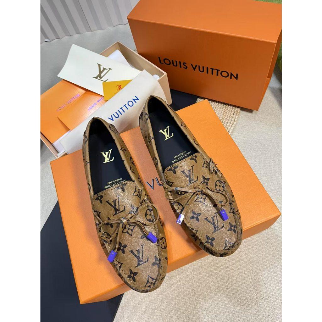 🌸  Louis Vuitton/LV (ขนาด 35-46) รองเท้าหนังแท้ Louis Vuitton