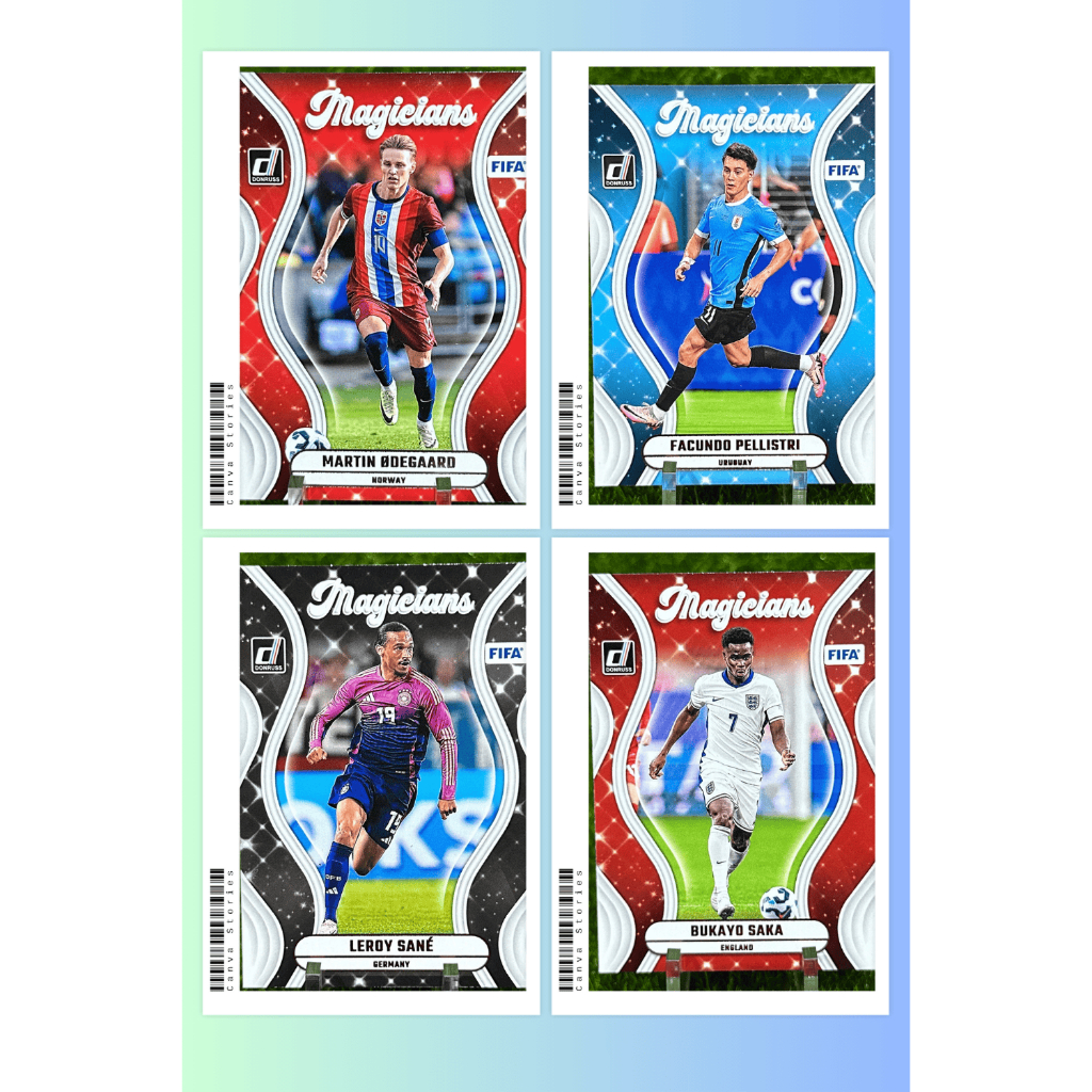 SET MAGICIANS DONRUSS : ODEGAARD, SAKA, SANE, PELLISTRI