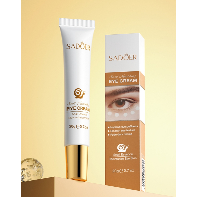 Sadoer Snail Nourishing EYE CREAM ครีมบำรุงรอบดวงตา หอยทากสีทอง ชุ่มชื้น เรียบเนียน 20g.