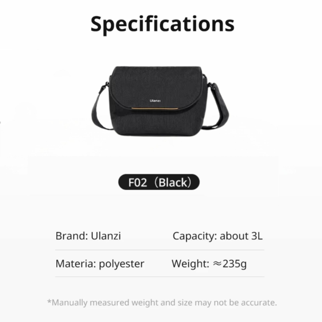 Ulanzi F02 Camera Bag กระเป๋ากล้อง กระเป๋าสะพายข้าง ความจุ 3L รองรับกล้อง DSLR Mirrorless เลนส์ - รูปที่ 5