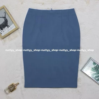 กระโปรงทรงสอบผ้าโรเชฟเรียบผ่าหลังทับเกรย22นิ้ว (S-XL)N