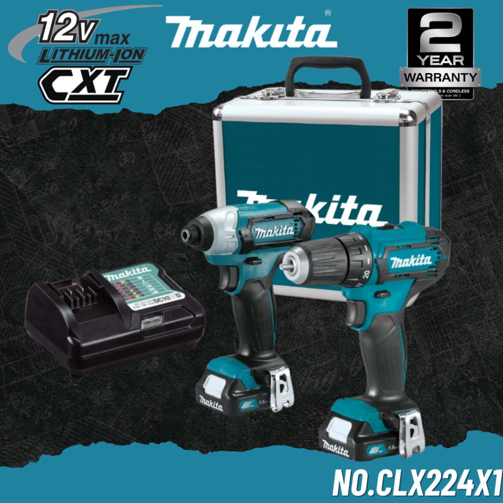 MAKITA ชุดสว่านไร้สาย 12V COMBO KIT No.CLX224X1
