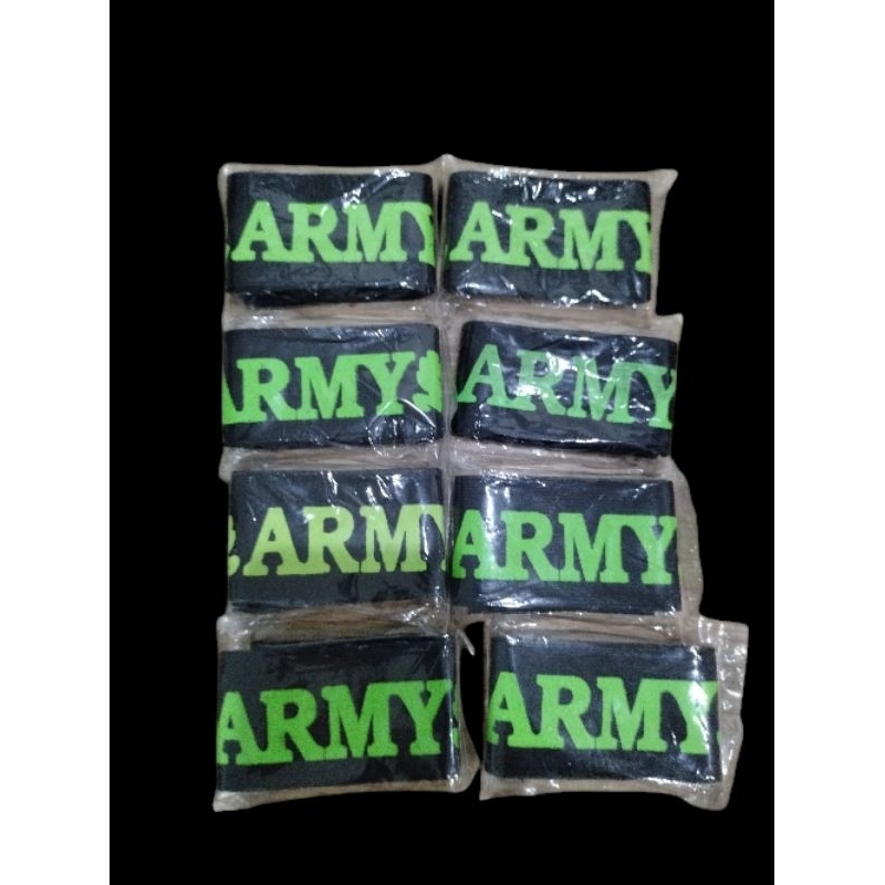 🦁รัดท็อป ยางยืดรัดข้อเท้า ยางรัดขากางเกง สีดำ ลายARMY