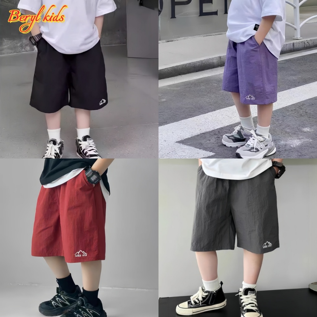 Beryl kids🌸กางเกงเด็ก🎀กางเกงขาสั้นบางสำหรับเด็กผู้ชาย ลำลอง แห้งเร็ว สไตล์เกาหลี หล่อๆ แฟชั่นฤดูร้อน หลายสี