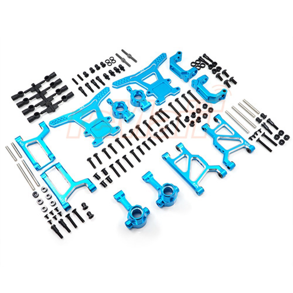 Yeah Racing Aluminum TAWR-S01BU Long-Span Suspension Arms Knuckles Performance Upgrade Kit For Tamiya WR02/WR02G/GF01