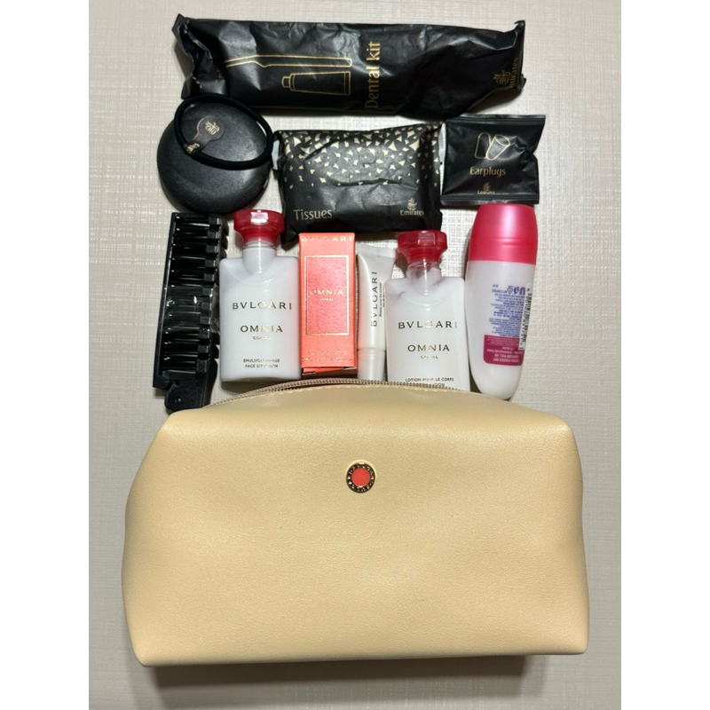 BVLGARI Cosmetics Bag  Emirates Airlines Business Class  Amenity Bag Kit  กระเป๋าเครื่องสำอางค์ บูลก