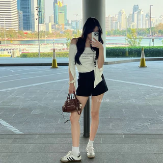 NEW!!! Jennie short pants กางเกงขาสั้น กระเป๋าเหลี่ยม ซิปหน้า กางเกงขาสั้นสำหรับผู้หญิง polar.bkk