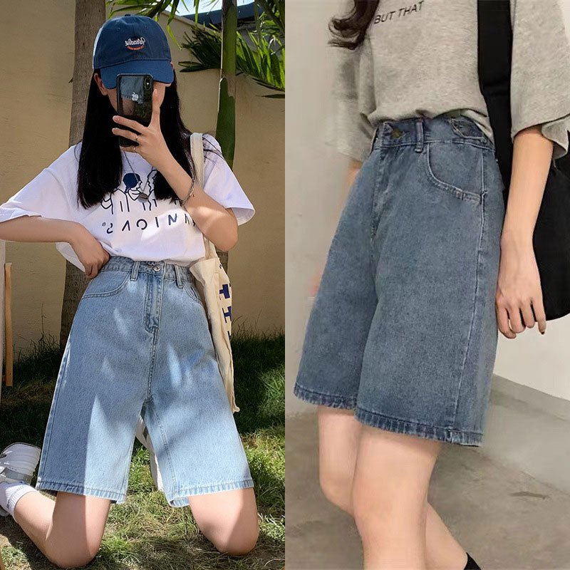 👖919JEANS👖 กางเกงยีนส์ขาสั้นแบบไม่ยืดหยุ่น กางเกงยีนส์กางเกงยีนส์ผู้หญิงยีนส์ขาสั้นกางเกง 5 ส่วน