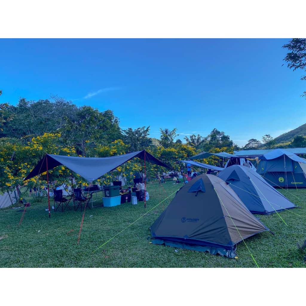 ฟลายชีท ทาร์ป TARP 3.5x4.5 ผืนผ้า  70d Coatblack เคลือบดำ กันน้ำ100% ฟลายชีทไทย flysheetthai