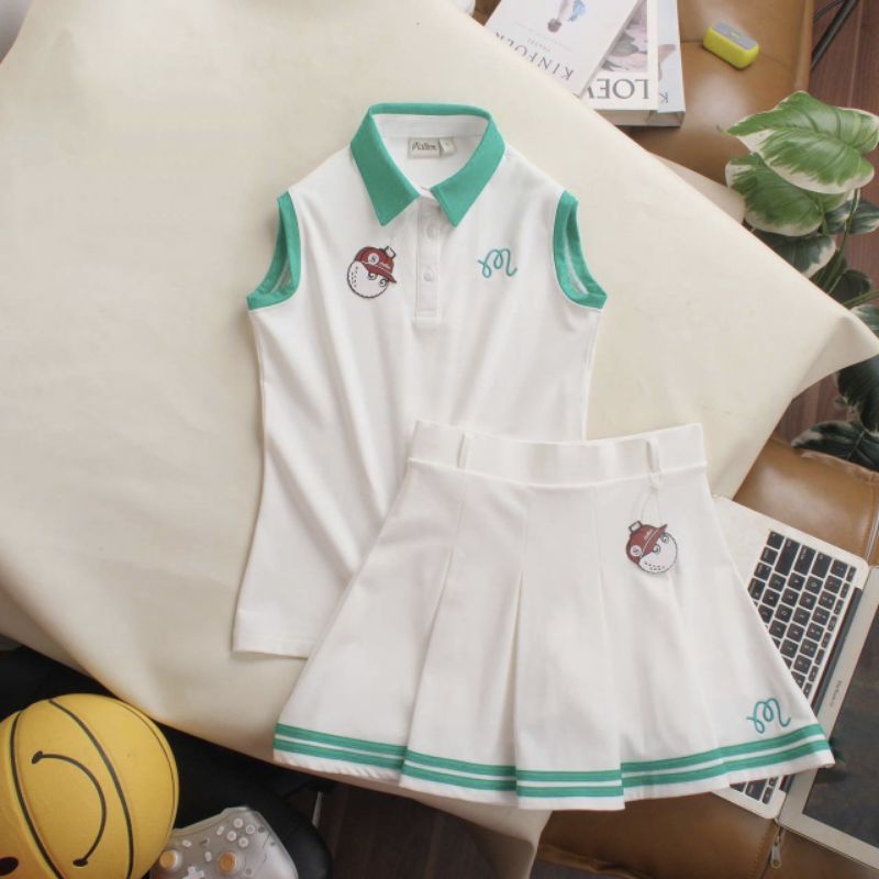 ‼️SALE‼️ เซ็ทชุดเทนนิส ผู้หญิง เสื้อ+กระโปรง กระโปรงมีซับในผ้าดี ยืดหยุ่นดี ใส่สบาย
