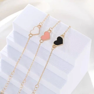 Vogue🌟พร้อมส่ง🌟แฟชั่นสร้อยข้อมือหัวใจพีชสร้างสรรค์สร้อยข้อมือข้อมือที่เรียบง่ายหัวเข็มขัดสร้อยข้อมือโลหะ (BRL-1/BRL-2)