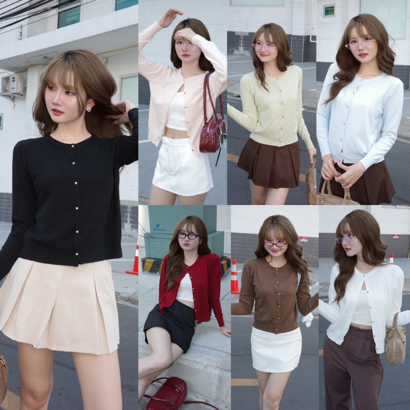 (ไม่ผลิตเพิ่ม)BEMYCHIC เสื้อไหมพรมคาร์ดิแกน รุ่น Ronnie Cardigan