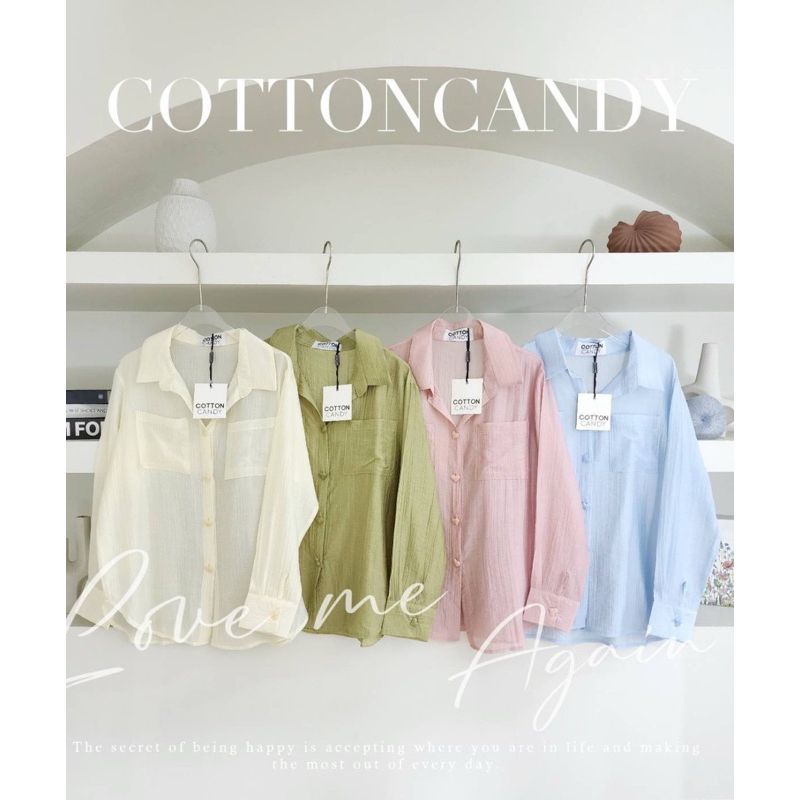 #Cotttoncandy เสื้อเชิ๊ตงานพรีเมี่ยมส่งออกล่าสุด รุ่นนี้ผ้าเนื้อดีเน้นใส่สบายๆ ดีเทลกระดุมสั่งทำพิเศษรูปหัวใจน่ารักมากๆ
