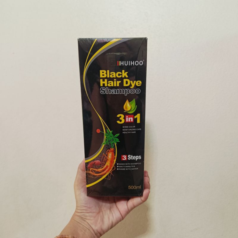 แชมพูปกปิดผมขาว​🟥🟨HuiHoo ของแท้ (สีดำธรรมชาติ-สีกาแฟเข้ม)