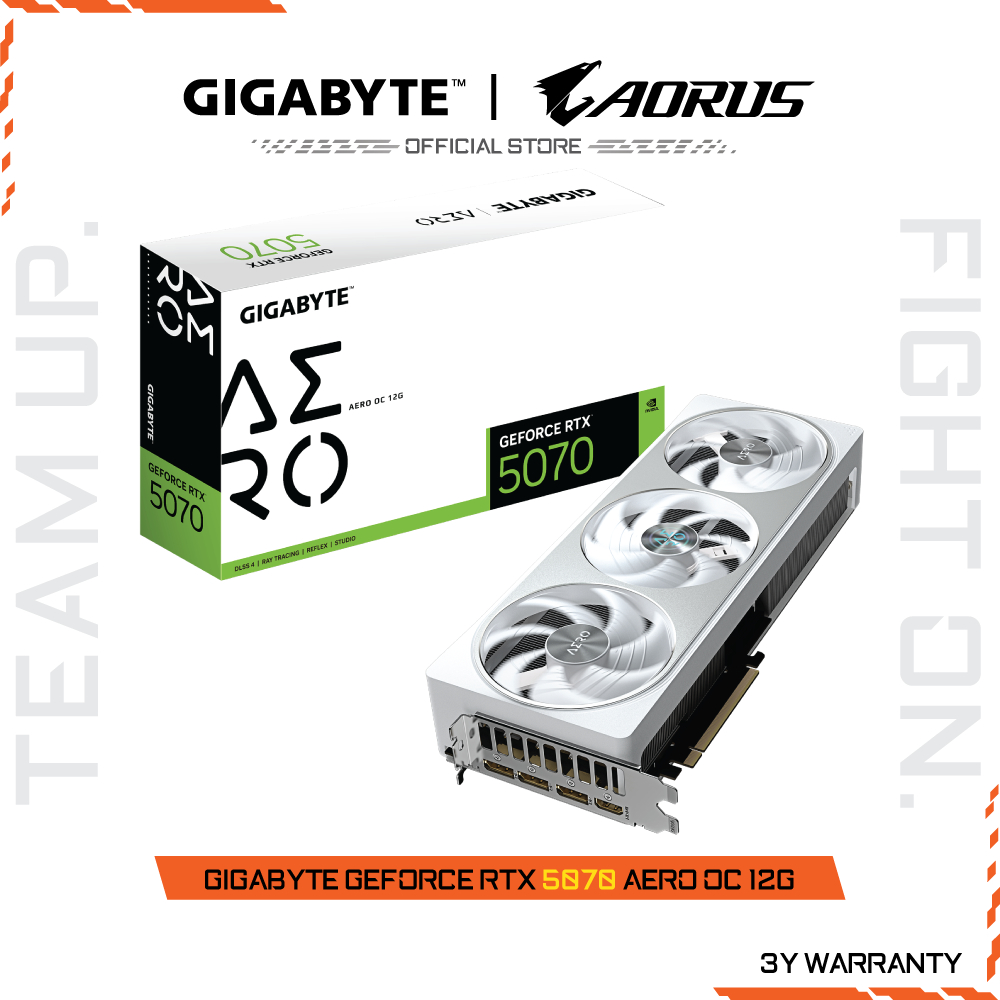 GIGABYTE GeForce RTX 5070 AERO OC 12G (VGA Card) GV-N5070AERO OC-12GD-1.0