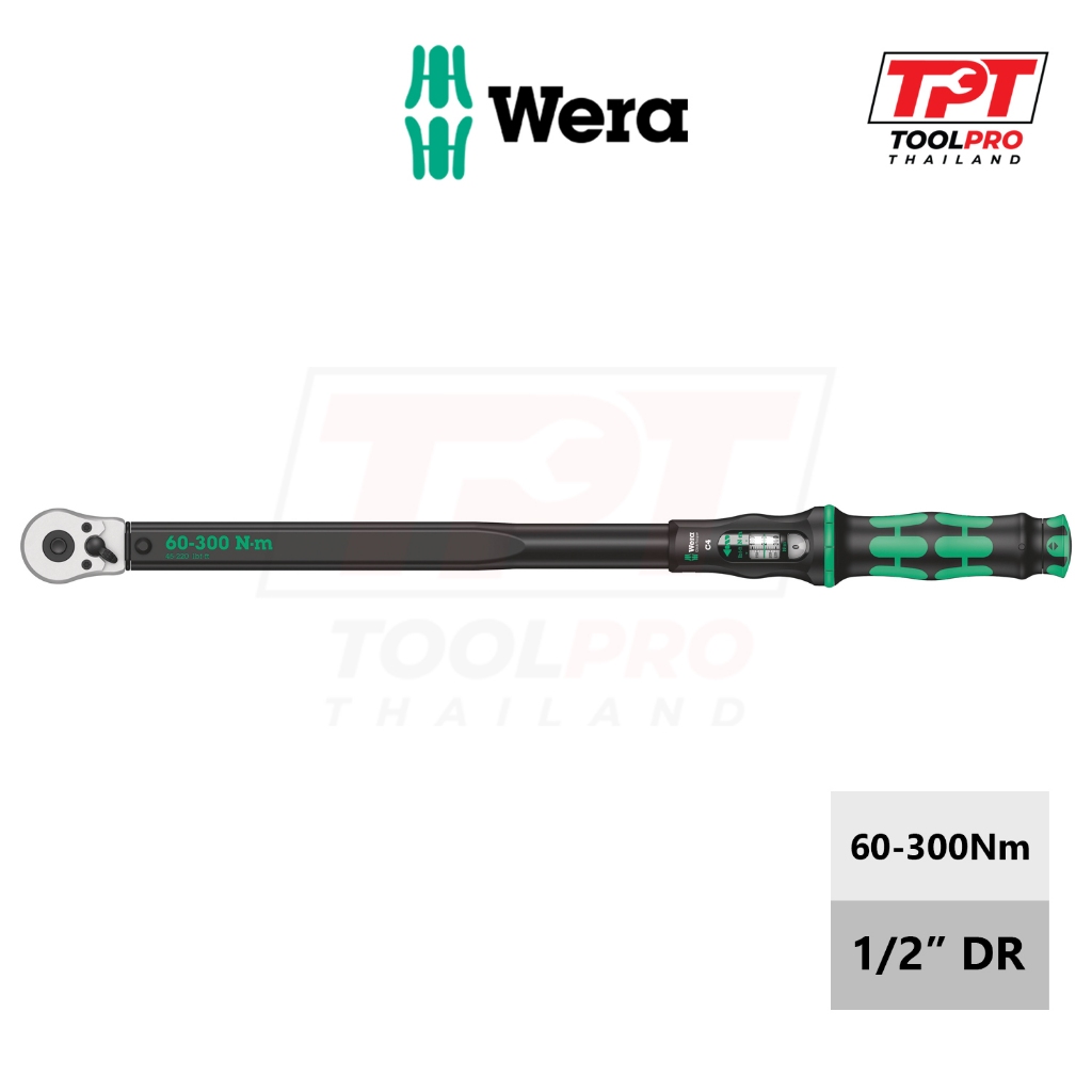 Wera ประแจปอนด์ 1/2" 60-300Nm Click-Torque C4 (05075623001)