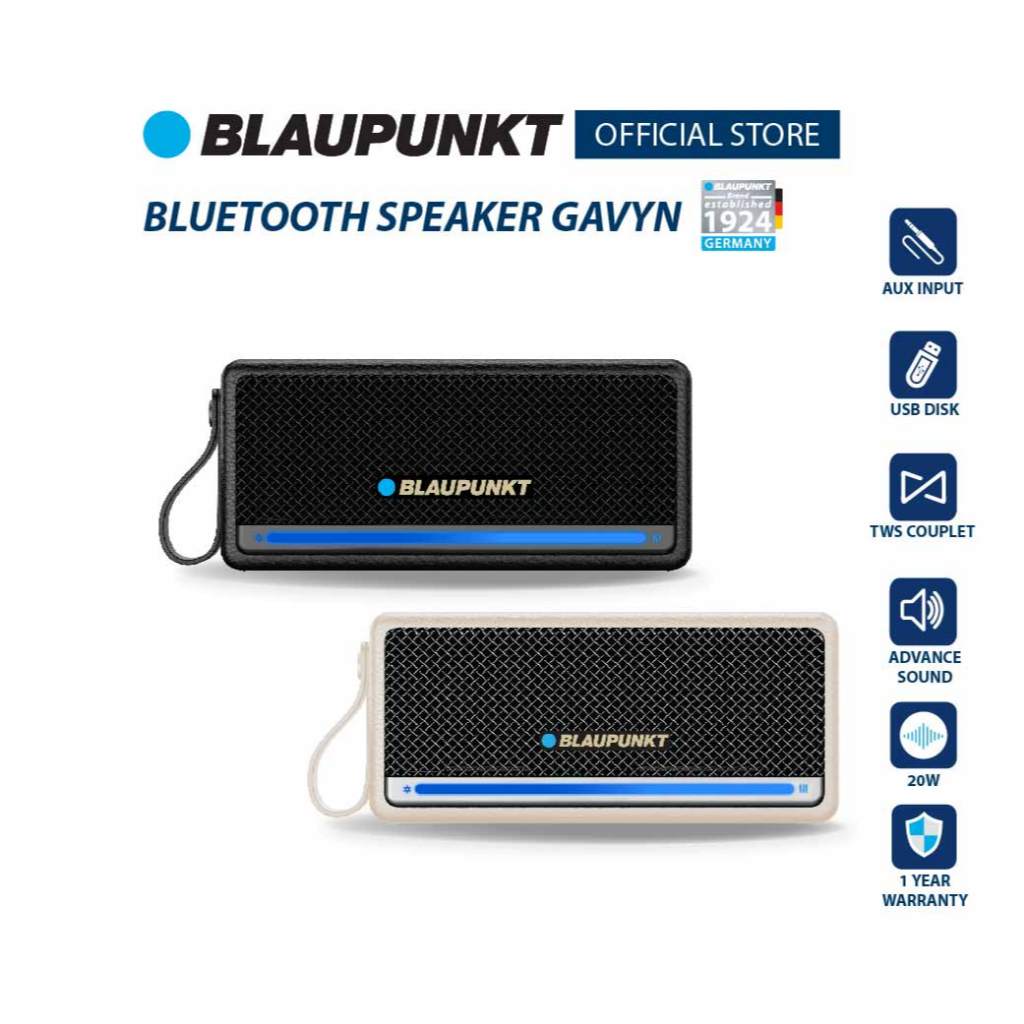 BLAUPUNKT ลำโพงบลูทูธพกพา 20 วัตต์  BLUETOOTH SPEAKER รุ่น GAVYN แบตเตอรี่ 2000mAh เวอร์ชั่นระบบ 5.4 ราคา ถูกที่สุด ดีลบีเคเค แกลเลอรีภาพที่ 2