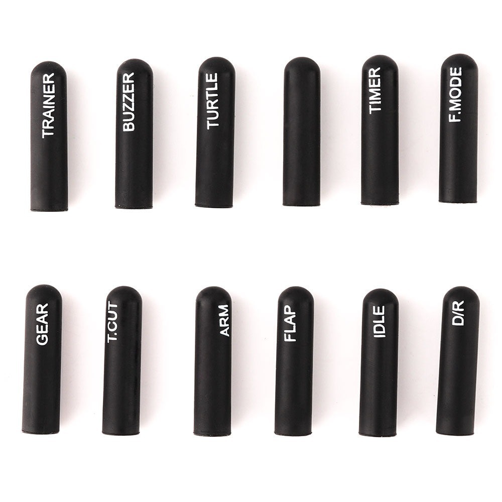 RadioMaster 12pcs Labeled Silicon Switch Cover Set (Long)