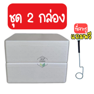 กล่อง 4 ใบ + ฟรีที่เจาะ กล่องโฟมปลูกผักไฮโดรโปนิกส์ชุด 4 ใบ ฟรีที่เจาะรู (สามารถออกใบกำกับภาษีได้)