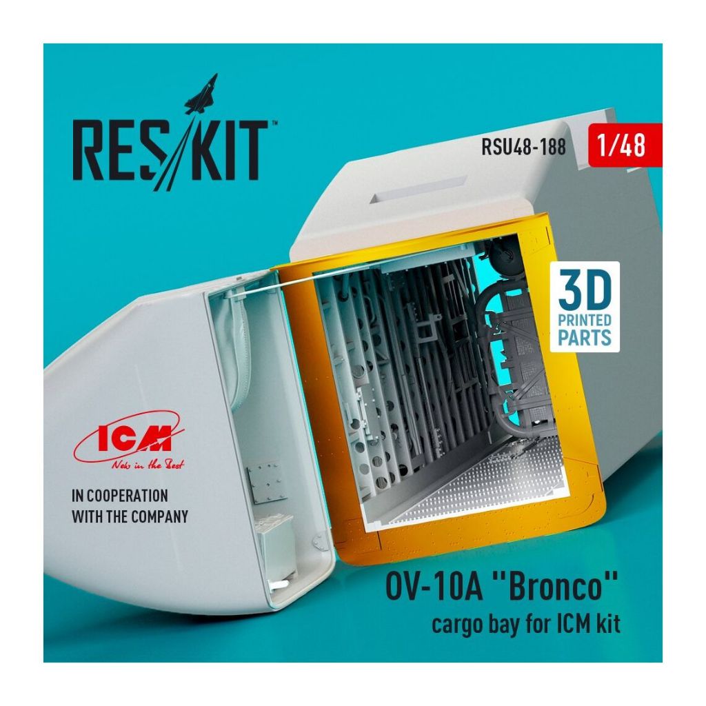 RSU48-0188  OV-10A "Bronco" cargo bay for ICM kit (3D Printed) (1/48)