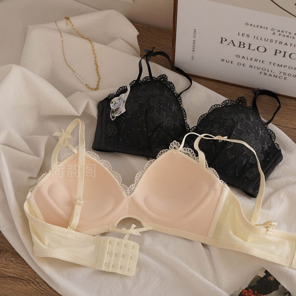 CherryLace👙ชุดชั้นในเซ็กซี่ไร้โครง ผ้าลูกไม้น่ารัก ฟองน้ำดันทรงสวย เนื้อผ้านุ่ม ระบายอากาศดี สวมใส่สบาย สำหรับผู้หญิง - รูปที่ 6