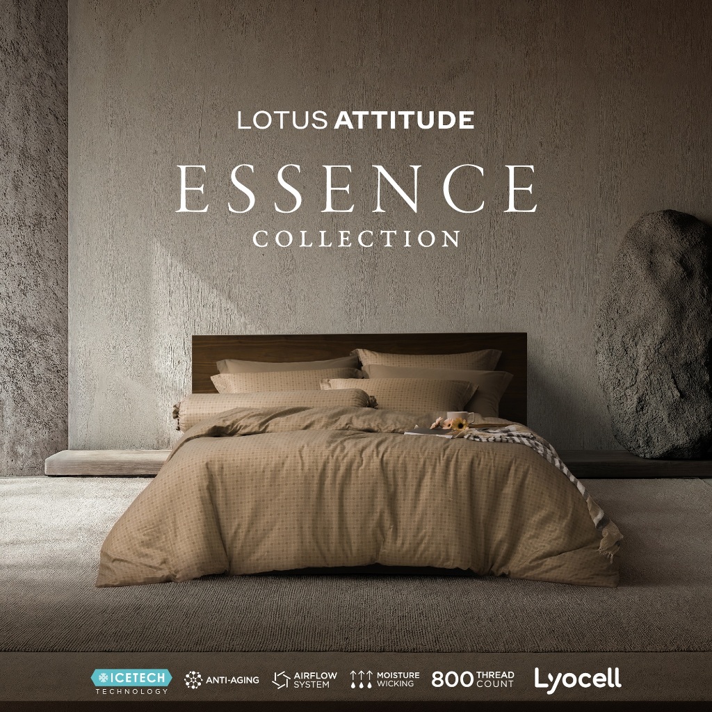 LOTUS ATTITUDE ชุดผ้าปู เทคโนโลยีผ้าถนอมผิว ทอ 800 เส้น รุ่น Essence ส่งฟรี
