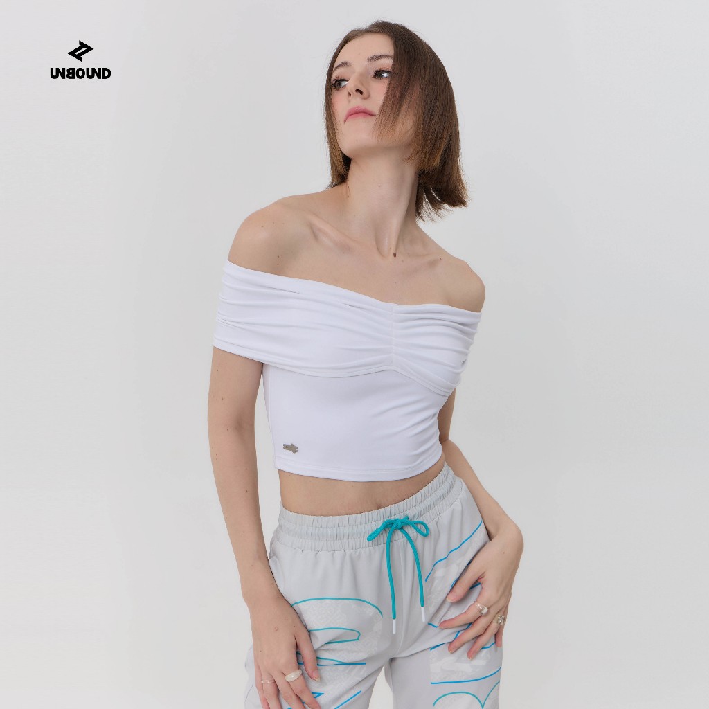 UNBOUND ASTRO CAMO STELLA NOVA OFF-SHOULDER TOP (WHITE) เสื้อเปิดไหล่สีขาว
