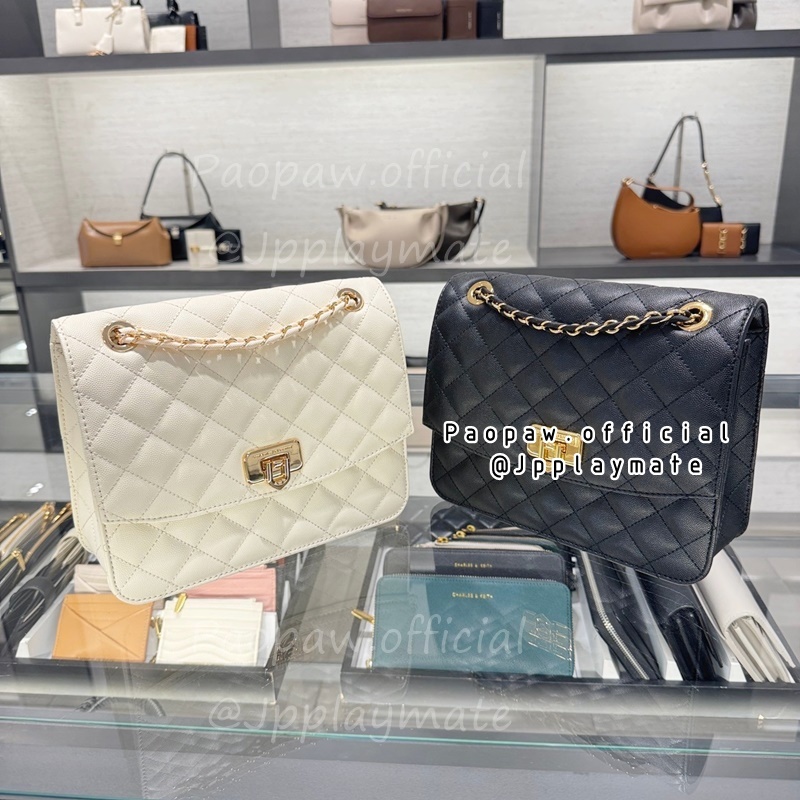 กระเป๋า Charles & Keith รุ่น Cressida Quilted Chain Strap Bag : CK2-70782173 แท้จากชอป พร้อมถุงกระดาษ