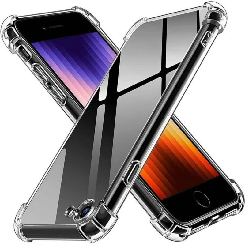 เคสใสกันกระแทก สำหรับ iPhone16E SE4 SE3 SE2 8 7 6s 5 5s  เป็นซิลิโคนเเบบนิม กันรอยกล้อง สวย ทนทาน