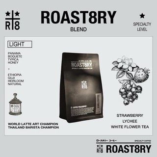 เมล็ดกาแฟคั่วอ่อน Roast8ry blend โทน Strawberry & Lychee สำหรับ Filter coffee