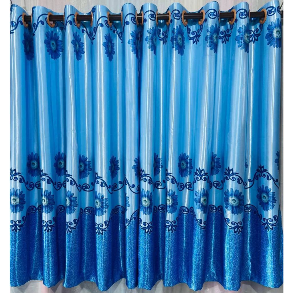 ผ้าม่านสำเร็จรูปลายดอกไม้ สีสดใส เขาไทรัม จากโพลีเอสเตอร์ วัสดุโพลีเอสเตอร์ทนทาน ไม่ารย์ดจางง่าย