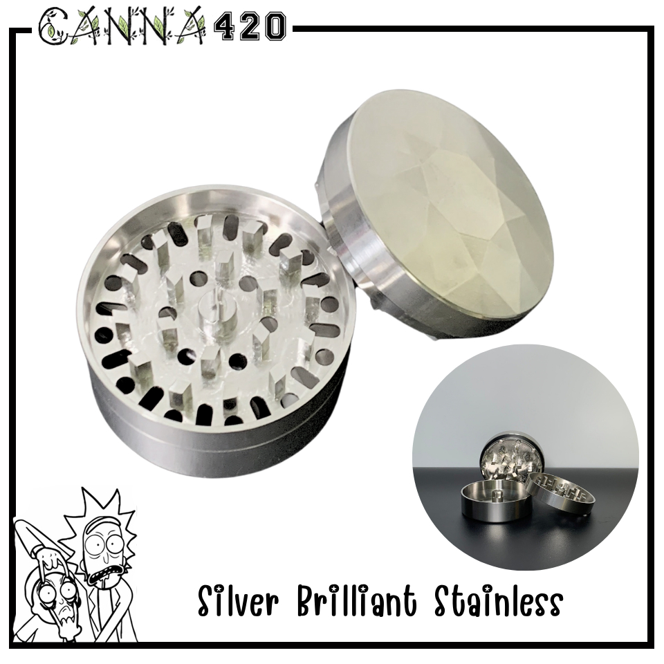 Grinder Silver Brilliant Stainless เครื่องบด อุปกรณ์บด ไกรน์เดอร์สมุนไพร เทียบ BCG Grinder