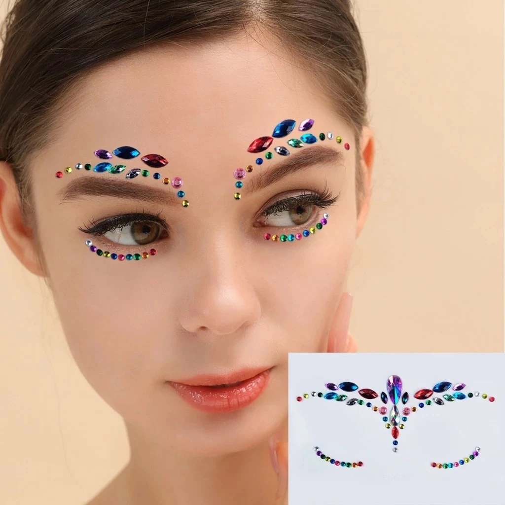 เพชร ติดหน้า สติ้กเกอร์ คริสตัล แทคทู Rainbow PRIDE LGBT Face Gems Jewelry Jewellry Dimond Crystal M