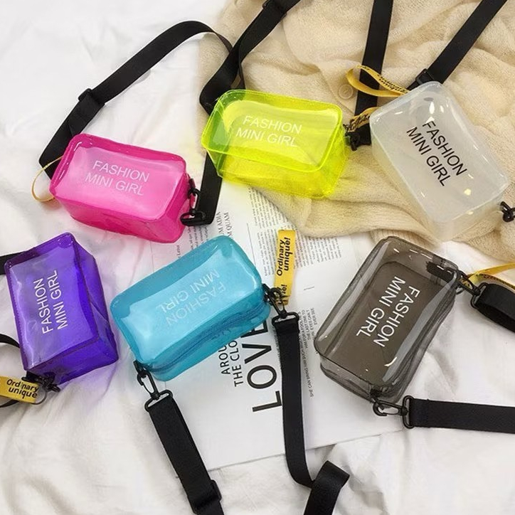 TB21 พร้อมส่งจากไทย กระเป๋าสี่เหลี่ยมเล็กใสพลาสติก กระเป๋าใส่เหรียญ กันน้ำได้ สวยมาก