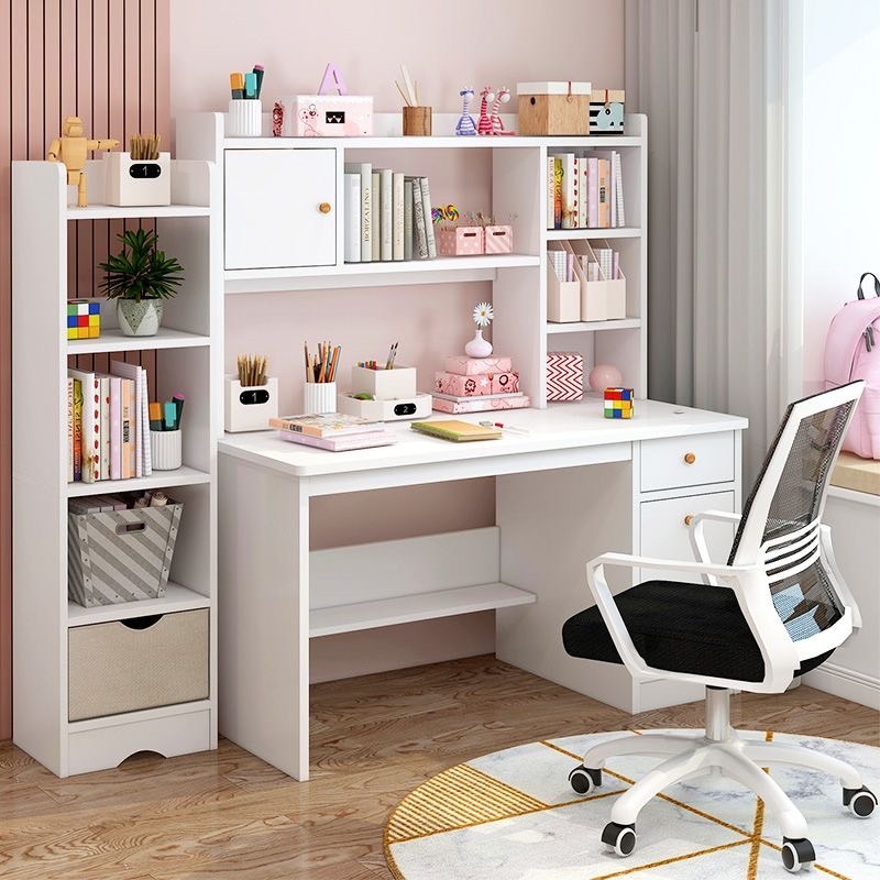 โต๊ะทำงานมีชั้นวางของ โต๊ะคอมพิวเตอร์ 100/120cm มีลิ้นชัก กว้างขวาง สวยมินิมอล ไม้คุณภาพด แข็งแรง - รูปที่ 7