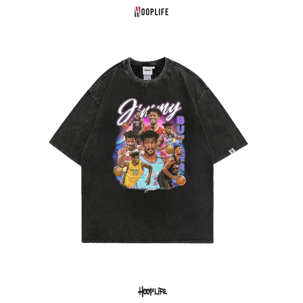 เสื้อยืดแฟชั่น เสื้อยืดแนวสตรีท HoopLife Jimmy Butler Vintage Oversize Tee Bootleg Collection V.2