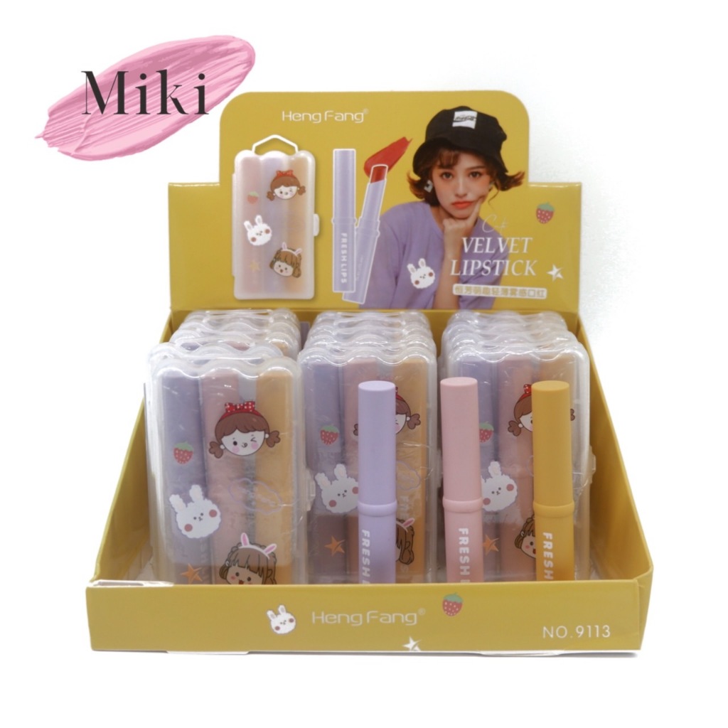 {13เซต} Heng Fang Fresh Velvet Lipstick ลิปสติกเนื้อกำมะหยี่ เนียนนุ่ม เบาสบายริมฝีปาก no.9113