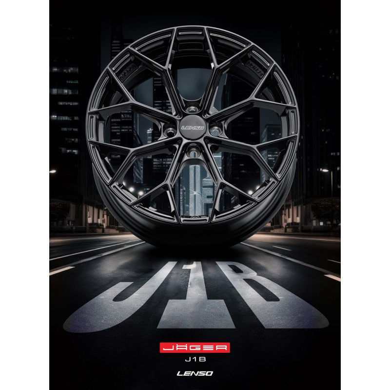 ล้อแม็กซ์ Lenso J1B 15”x7.0 PCD4รู100 ET+35สีดำเงา