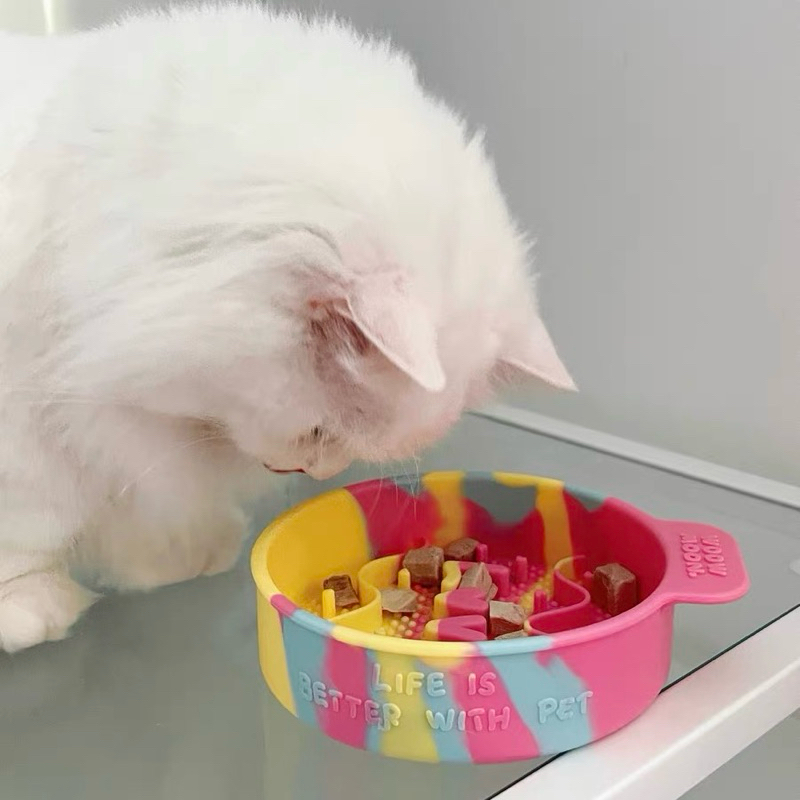 VELKYBARK [พร้อมส่ง] Woow Moon ชามกินช้า ชามซิลิโคน ชามยกสูง Slow Feeder ชามอาหารสัตว์เลี้ยง ชามอาหารสุนัข ชามอาหารแมว รูปที่ 4