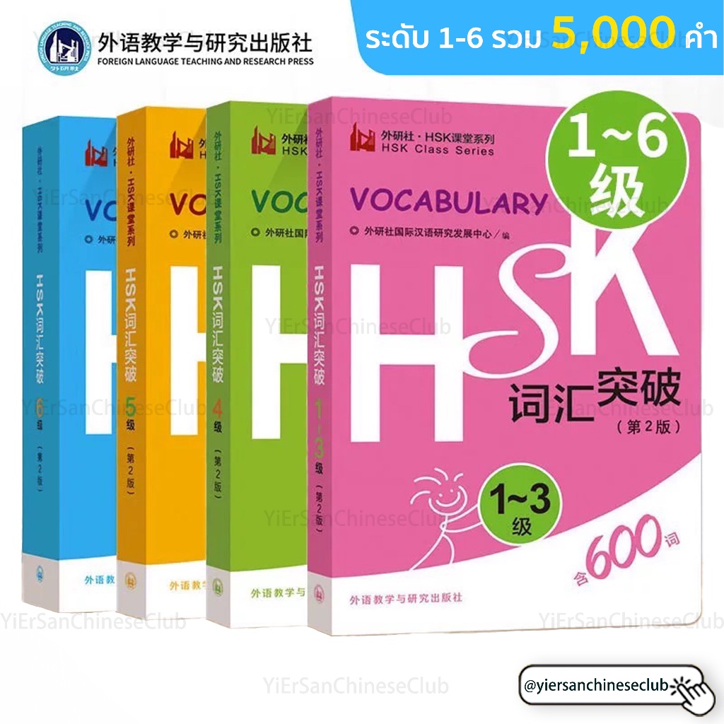 สมุดคำศัพท์ HSKแบบพกพา #เตรียมสอบ HSK คำศัพท์จากหลักสูตร(HSK Vocabulary)HSK词汇突破 1/2/3/4/5/6