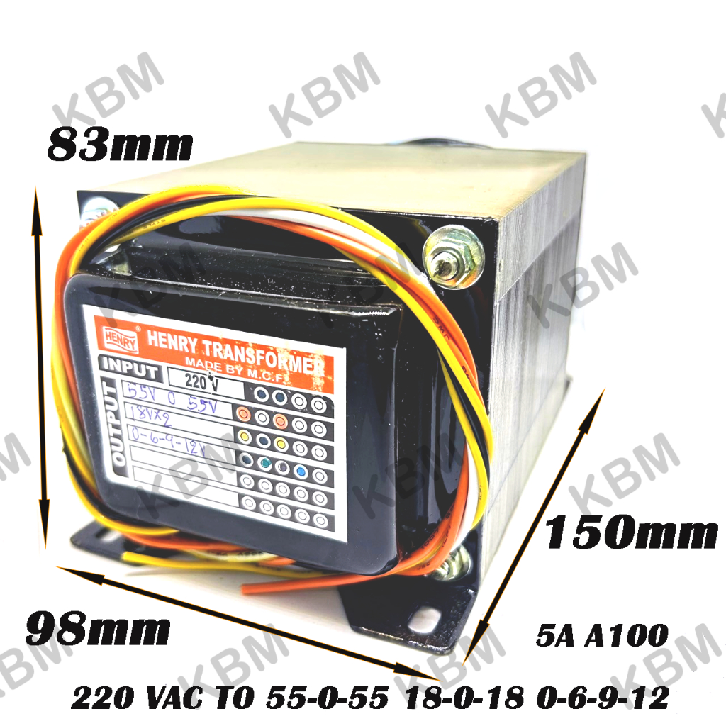 Transformer หม้อแปลงไฟฟ้า Input 220VAC Output  TO 55-0-55 18-0-18 0-6-9-12 60-0-60 18-0-18 0-6-9-12 