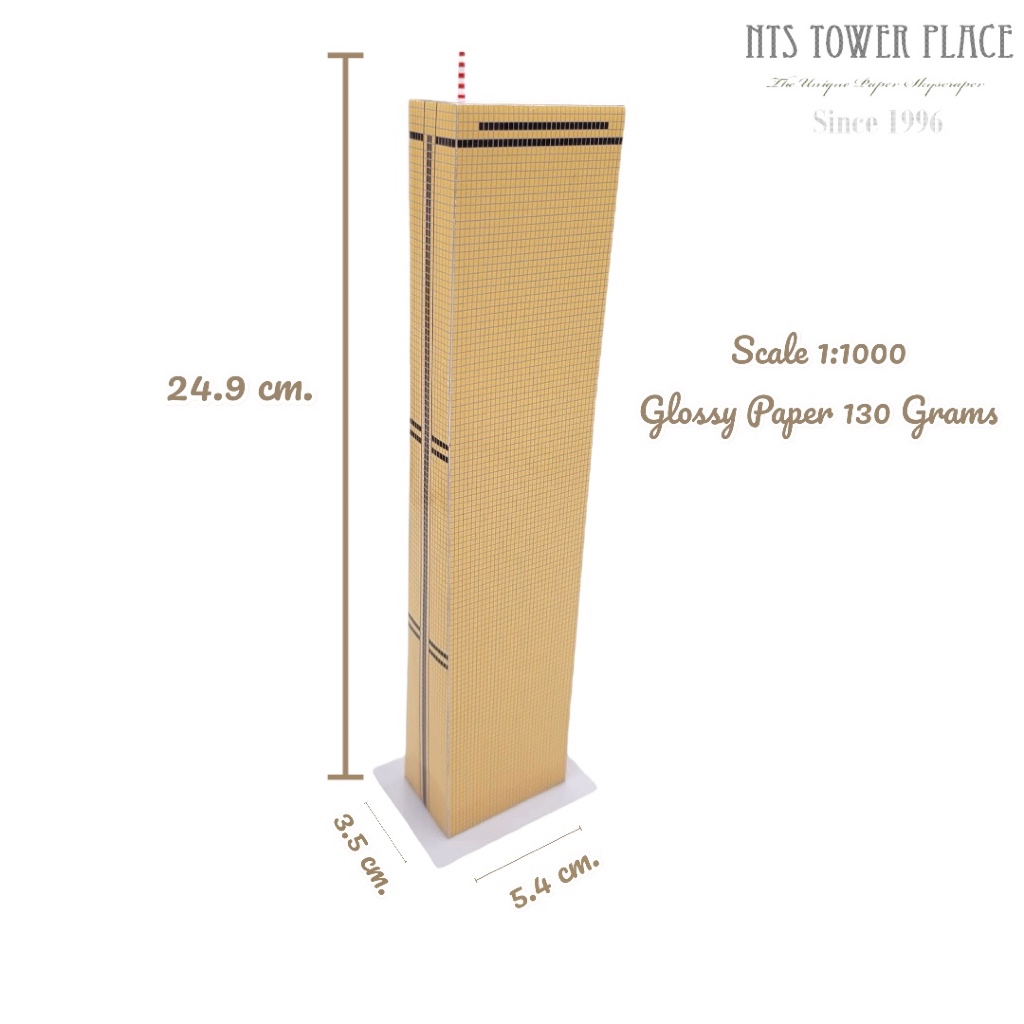 โมเดลตึกกระดาษ ตึก KLI 63 Building (Seoul, Korea) มี 63 ชั้น ขนาดกว้าง 3.5 ซม. ยาว 5.4 ซม. สูง 24.9 