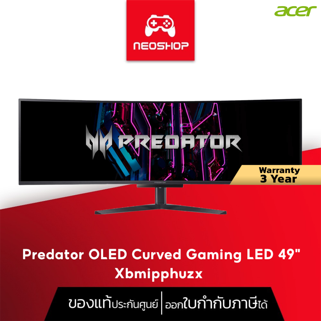 [PRE-ORDER] Acer 49" X49 Xbmipphuzx 32:9 OLED (5120x1440) 240Hz Curved Gaming Monitor by Neoshop