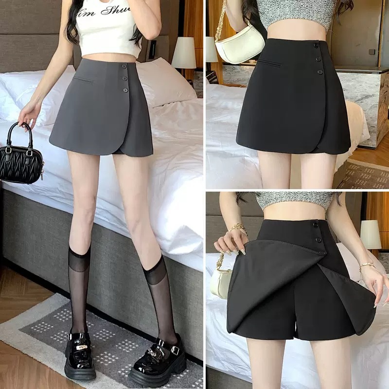 กระโปรงสูททรงไม่สม่ำเสมอแฟชั่นกระโปรงสั้นฤดูร้อนผู้หญิงสไตล์ใหม่กระโปรงทรงเอกระโปรงกางเกงกระโปรงเอวสูงกระโปรงสะโพกเพรียว