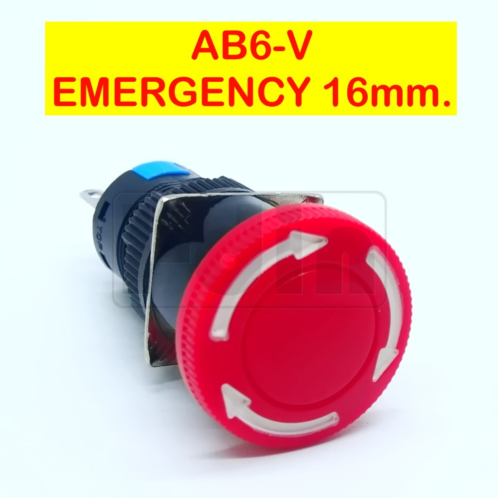 AB6-V EMERGENCY Push button 16mm.