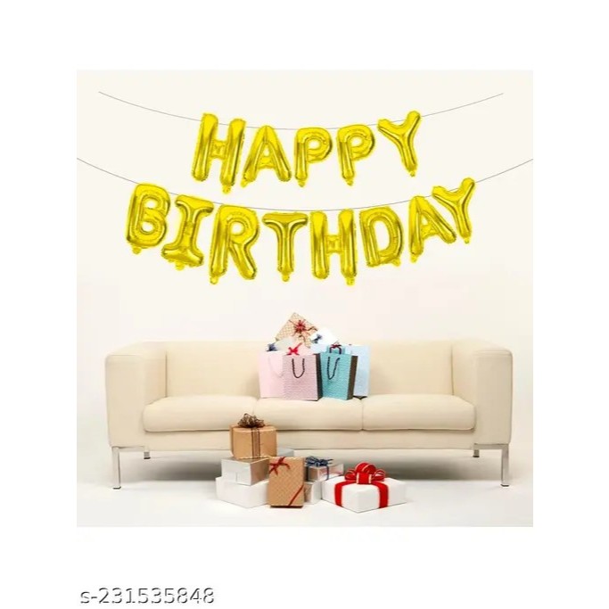 ลูกโป่งวันเกิด ขนาด 16นิ้ว ลูกโป่งตัวอักษร ของตกแต่ง ป้ายวันเกิด Happy Birthday Foil Letter Balloon Party Decoration
