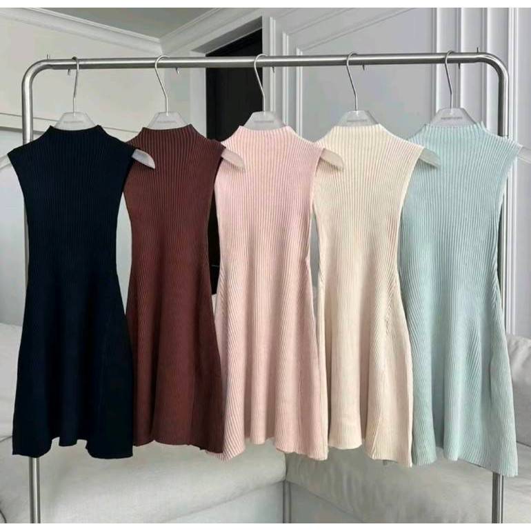 PTD2789 เดรสยาวคอปีน PROMTHONGH