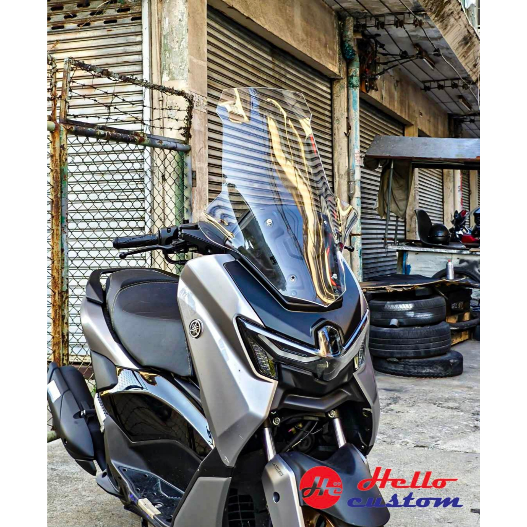 ชิวหน้า + น็อตชิว ทรงโลมา  New Nmax Turbo 2025 ชิวหน้าแต่ง สูง 25นิ้ว Nmax155