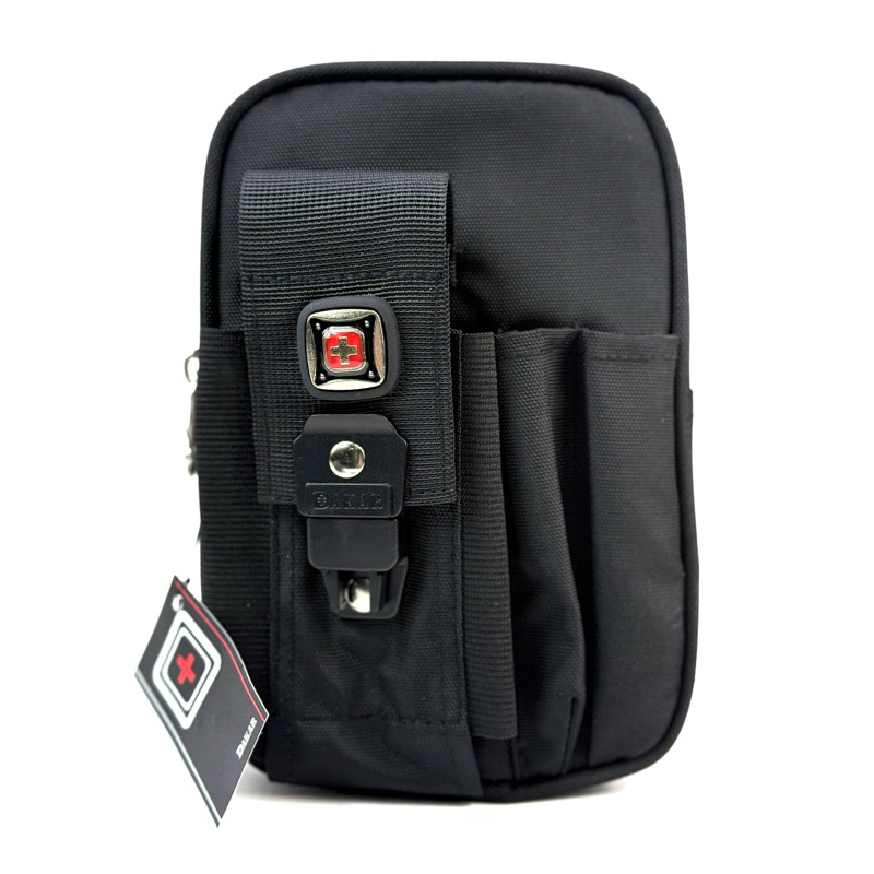 Chinatown Leather กระเป๋ามือถือผ้า2ซิป+ฝาหน้าคลิก ใส่iPhone พลัส 2 เครื่อง