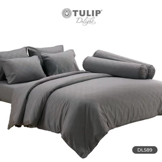 TULIP รุ่นTULIP Delight สีพื้นอัดลาย DL589 มีลายนูนเบาๆ บนเนื้อผ้าสัมผัสได้ ชุดเครื่องนอน ผ้าปูที่นอน ผ้าห่มนวม